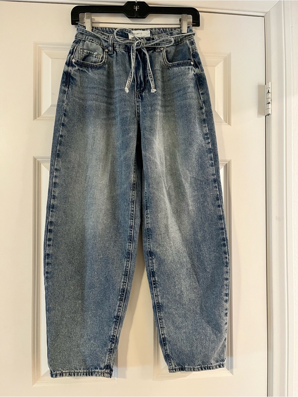 Ban Jara Tie Waist Barrel Jeans size 1 High Waisted Medium Wash